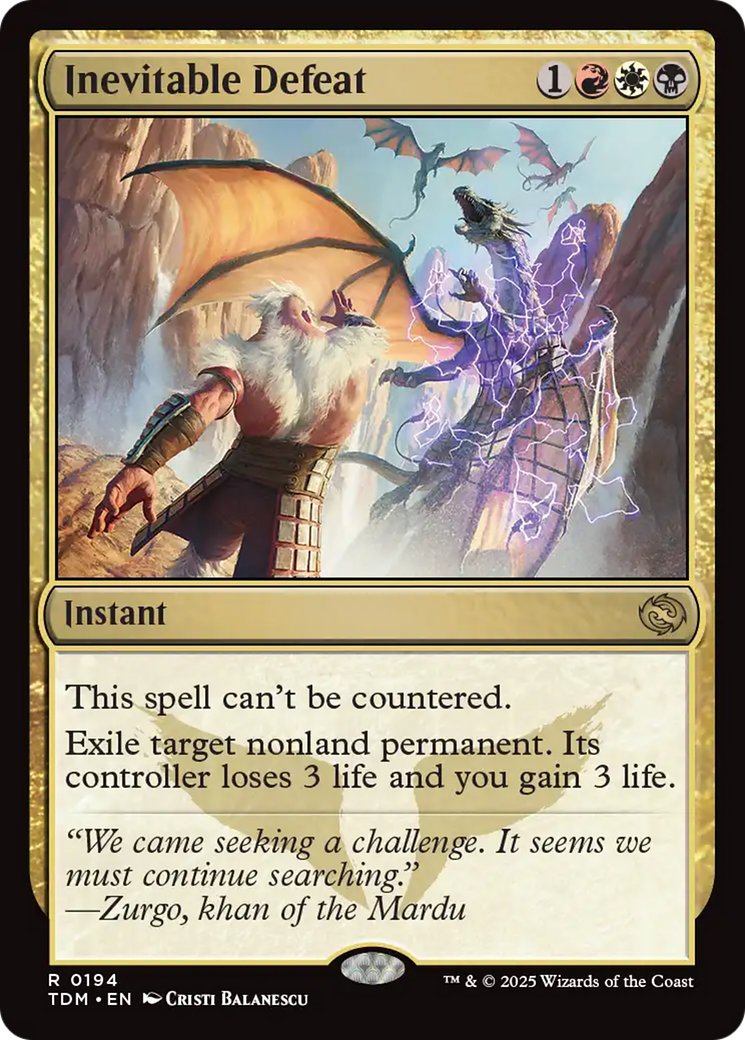 Inevitable Defeat [Tarkir: Dragonstorm] | Dumpster Cat Games
