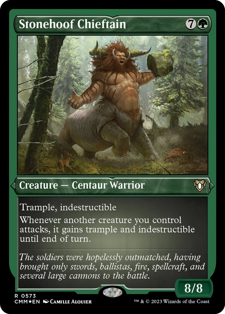 Stonehoof Chieftain (Foil Etched) [Commander Masters] | Dumpster Cat Games