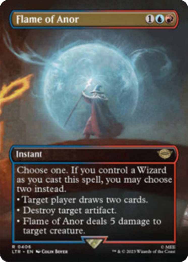 Flame of Anor (Borderless Alternate Art) [The Lord of the Rings: Tales of Middle-Earth] | Dumpster Cat Games