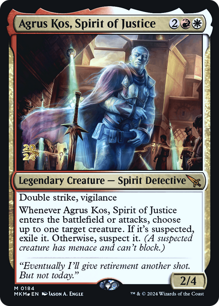 Agrus Kos, Spirit of Justice [Murders at Karlov Manor Prerelease Promos] | Dumpster Cat Games