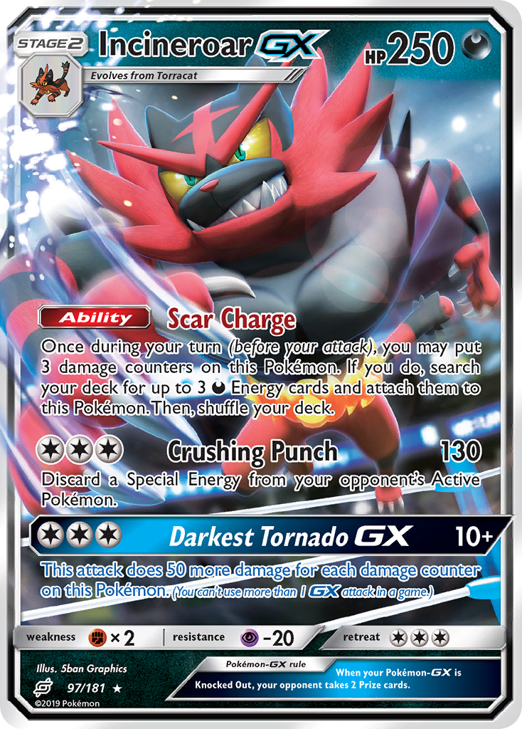 Incineroar GX (97/181) [Sun & Moon: Team Up] | Dumpster Cat Games