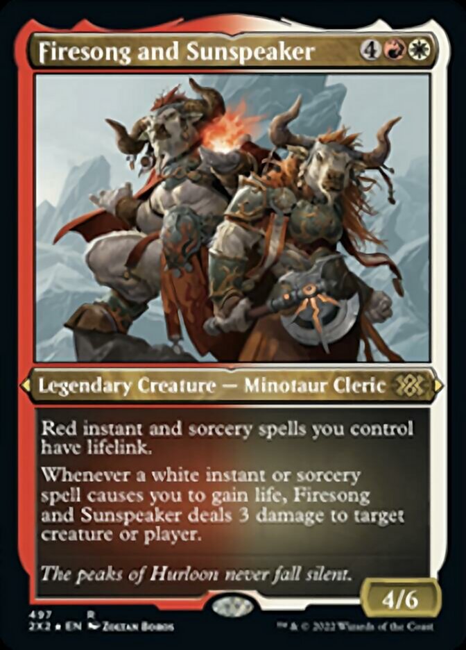 Firesong and Sunspeaker (Foil Etched) [Double Masters 2022] | Dumpster Cat Games