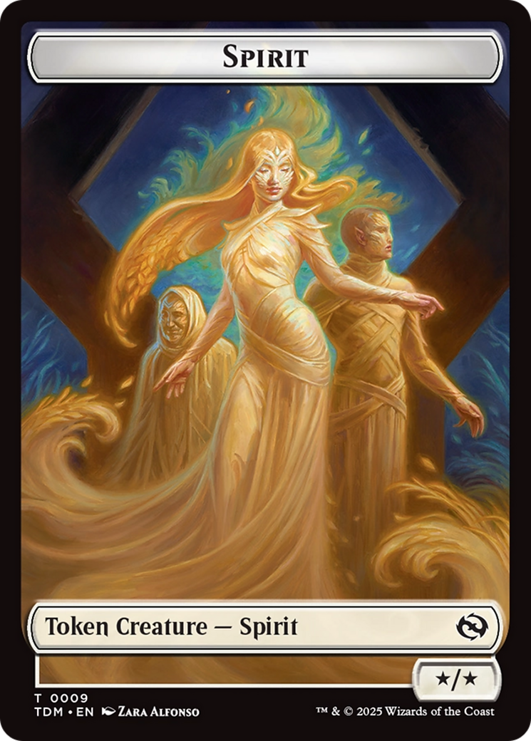 Spirit (0008) // Spirit (0009) Double-Sided Token [Tarkir: Dragonstorm Tokens] | Dumpster Cat Games