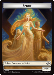 Spirit (0008) // Spirit (0009) Double-Sided Token [Tarkir: Dragonstorm Tokens] | Dumpster Cat Games