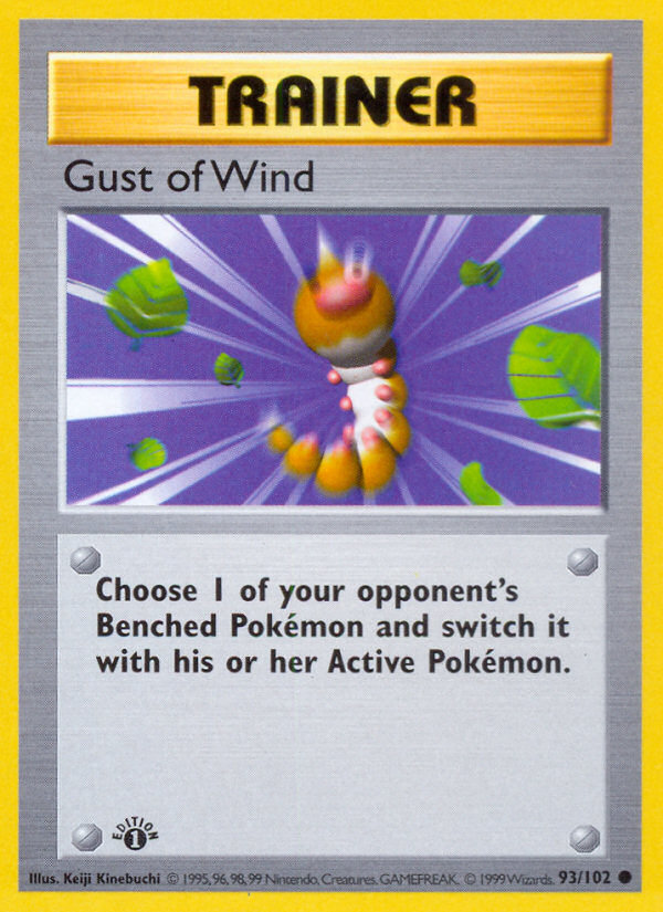 Gust of Wind (93/102) (Shadowless) [Base Set 1st Edition] | Dumpster Cat Games
