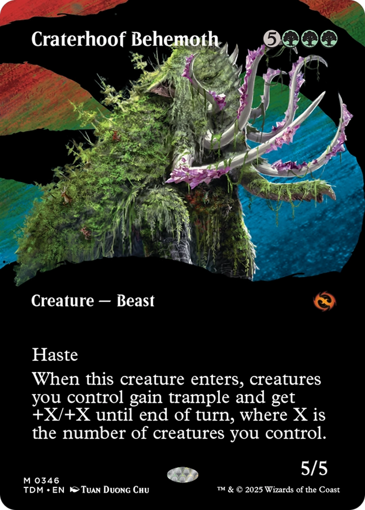 Craterhoof Behemoth (Borderless) [Tarkir: Dragonstorm] | Dumpster Cat Games
