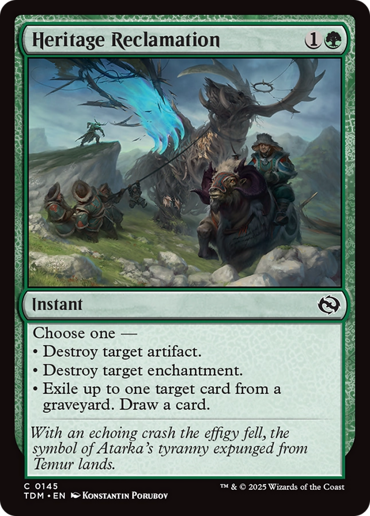 Heritage Reclamation [Tarkir: Dragonstorm] | Dumpster Cat Games