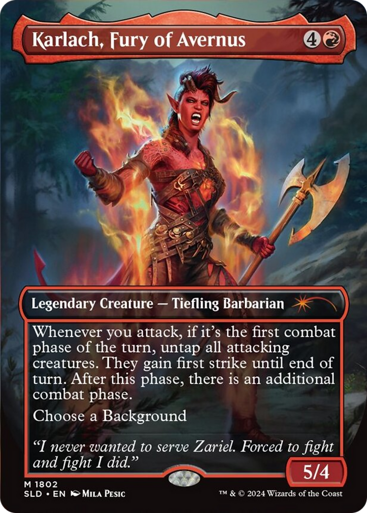 Karlach, Fury of Avernus (Rainbow Foil) [Secret Lair Drop Series] | Dumpster Cat Games