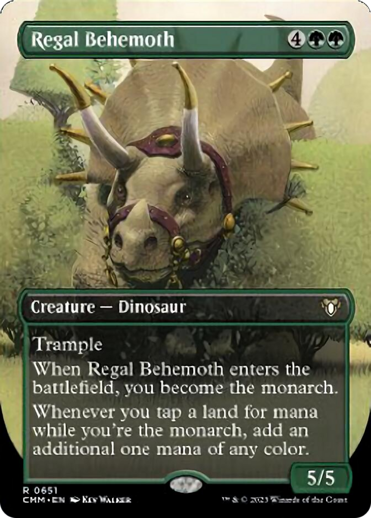 Regal Behemoth (Borderless Alternate Art) [Commander Masters] | Dumpster Cat Games