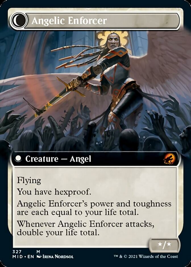 Enduring Angel // Angelic Enforcer (Extended Art) [Innistrad: Midnight Hunt] | Dumpster Cat Games