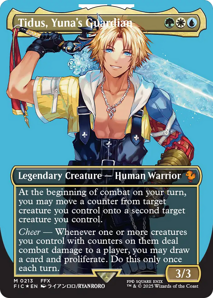Tidus, Yuna's Guardian (Borderless) (Surge Foil) [FINAL FANTASY Commander] | Dumpster Cat Games