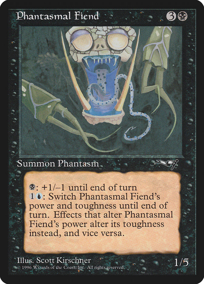 Phantasmal Fiend (Dark Green Background) [Alliances] | Dumpster Cat Games