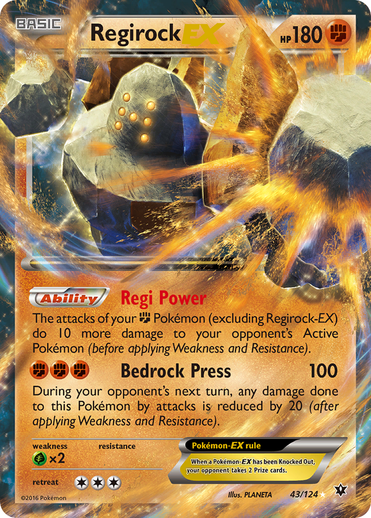 Regirock EX (43/124) [XY: Fates Collide] | Dumpster Cat Games