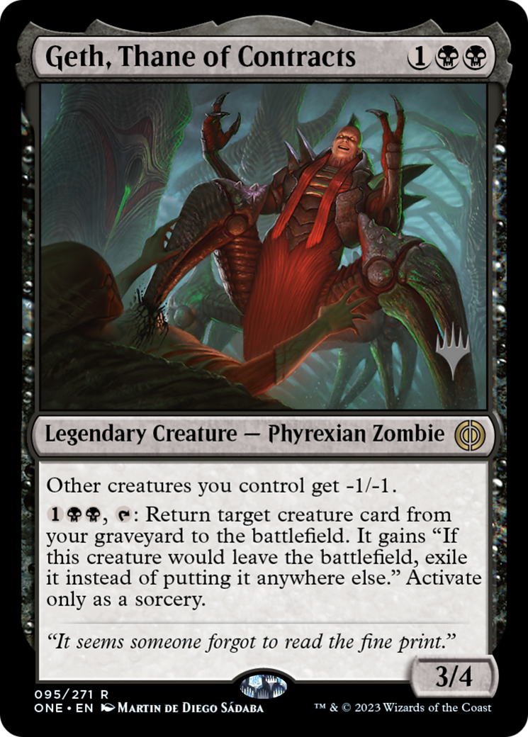 Geth, Thane of Contracts (Promo Pack) [Phyrexia: All Will Be One Promos] | Dumpster Cat Games