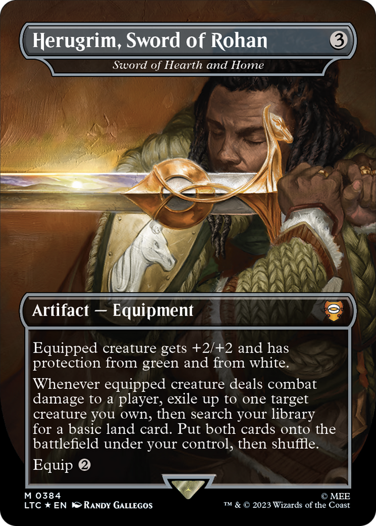 Herugrim, Sword of Rohan - Sword of Hearth and Home (Surge Foil Realms and Relics) [The Lord of the Rings: Tales of Middle-Earth Commander] | Dumpster Cat Games