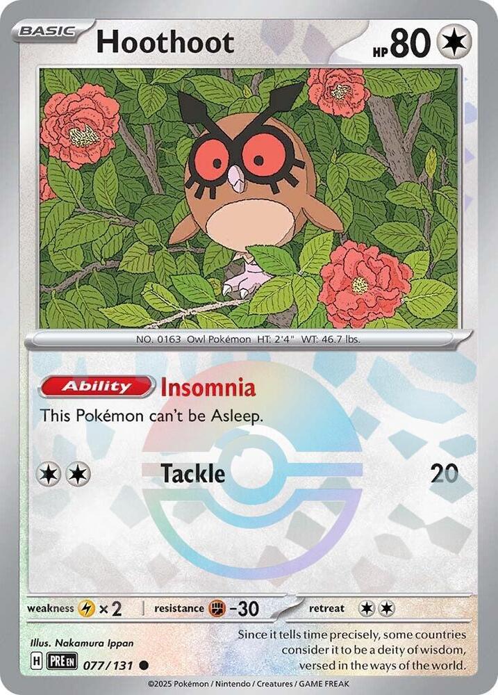 Hoothoot (077/131) (Poke Ball Pattern) [Scarlet & Violet: Prismatic Evolutions] | Dumpster Cat Games