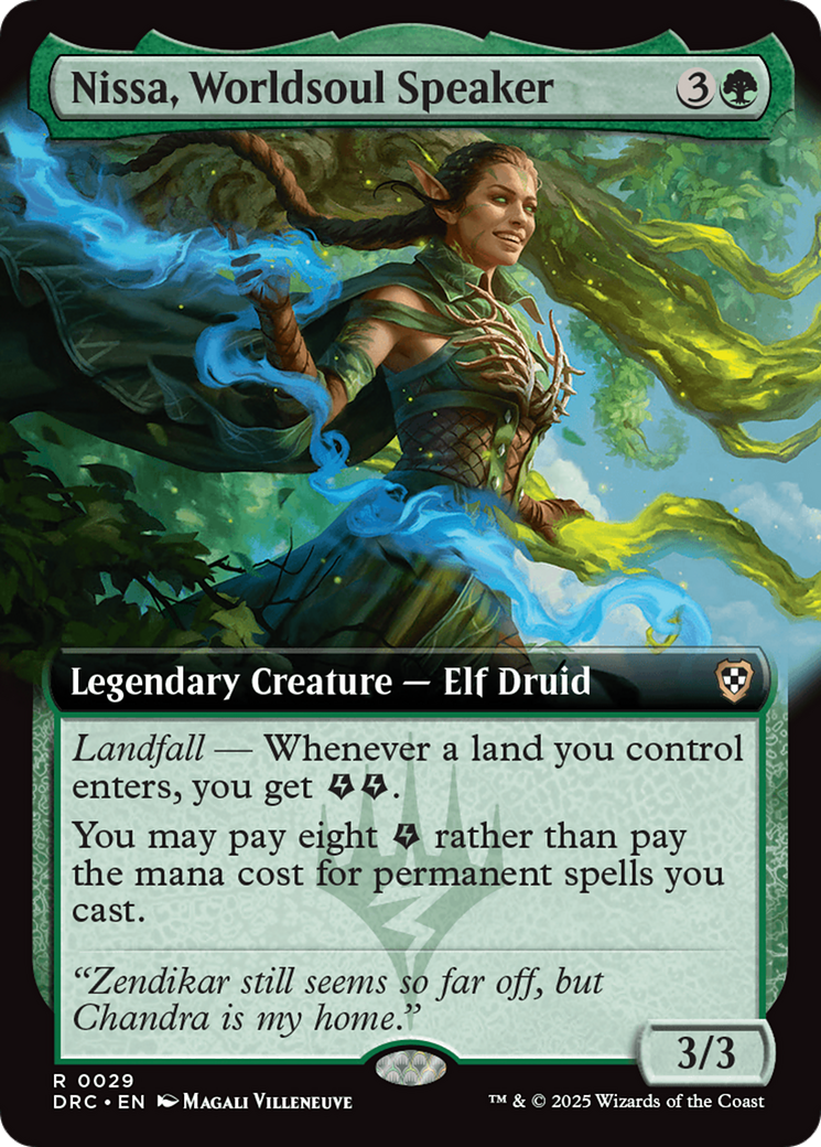 Nissa, Worldsoul Speaker (Extended Art) [Aetherdrift Commander] | Dumpster Cat Games