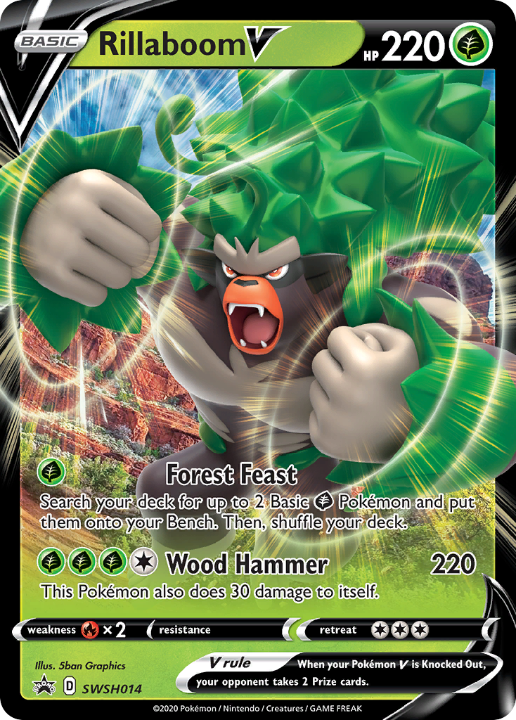 Rillaboom V (SWSH014) (Jumbo Card) [Sword & Shield: Black Star Promos] | Dumpster Cat Games