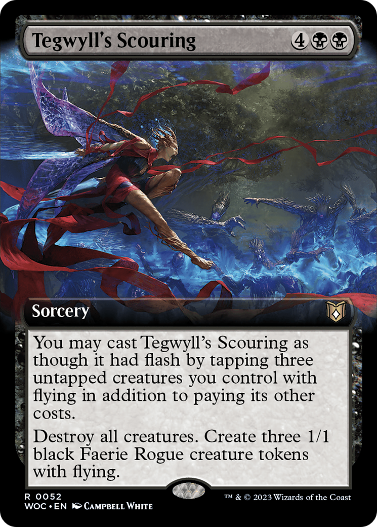 Tegwyll's Scouring (Extended Art) [Wilds of Eldraine Commander] | Dumpster Cat Games