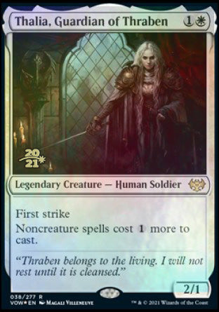 Thalia, Guardian of Thraben [Innistrad: Crimson Vow Prerelease Promos] | Dumpster Cat Games