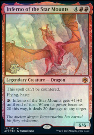 Inferno of the Star Mounts [Dungeons & Dragons: Adventures in the Forgotten Realms Prerelease Promos] | Dumpster Cat Games