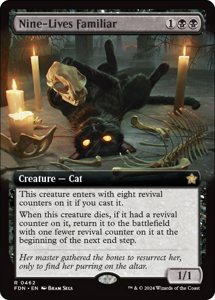 Nine-Lives Familiar (Extended Art) [Foundations] | Dumpster Cat Games