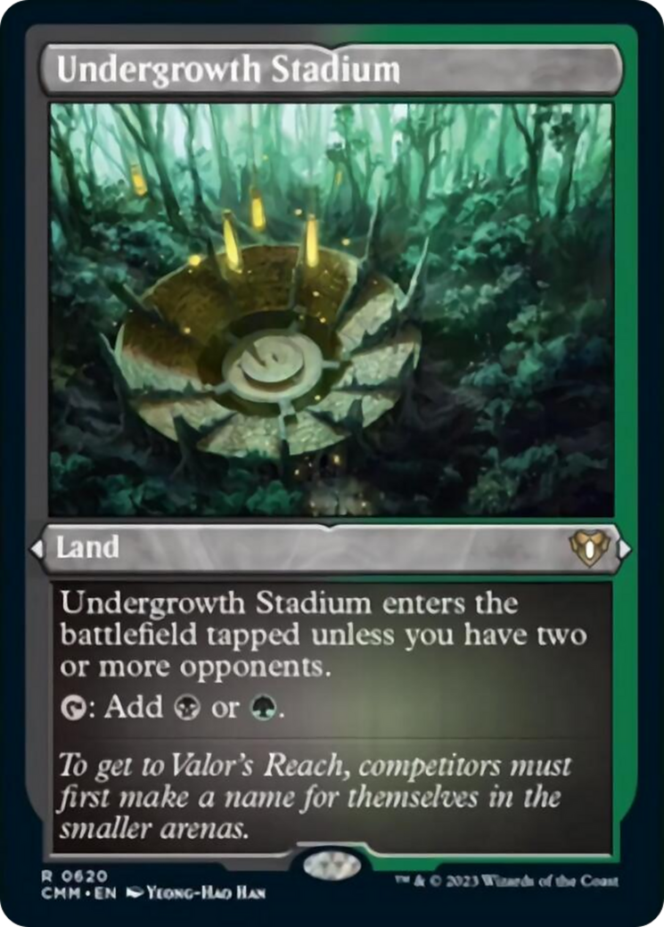 Undergrowth Stadium (Foil Etched) [Commander Masters] | Dumpster Cat Games