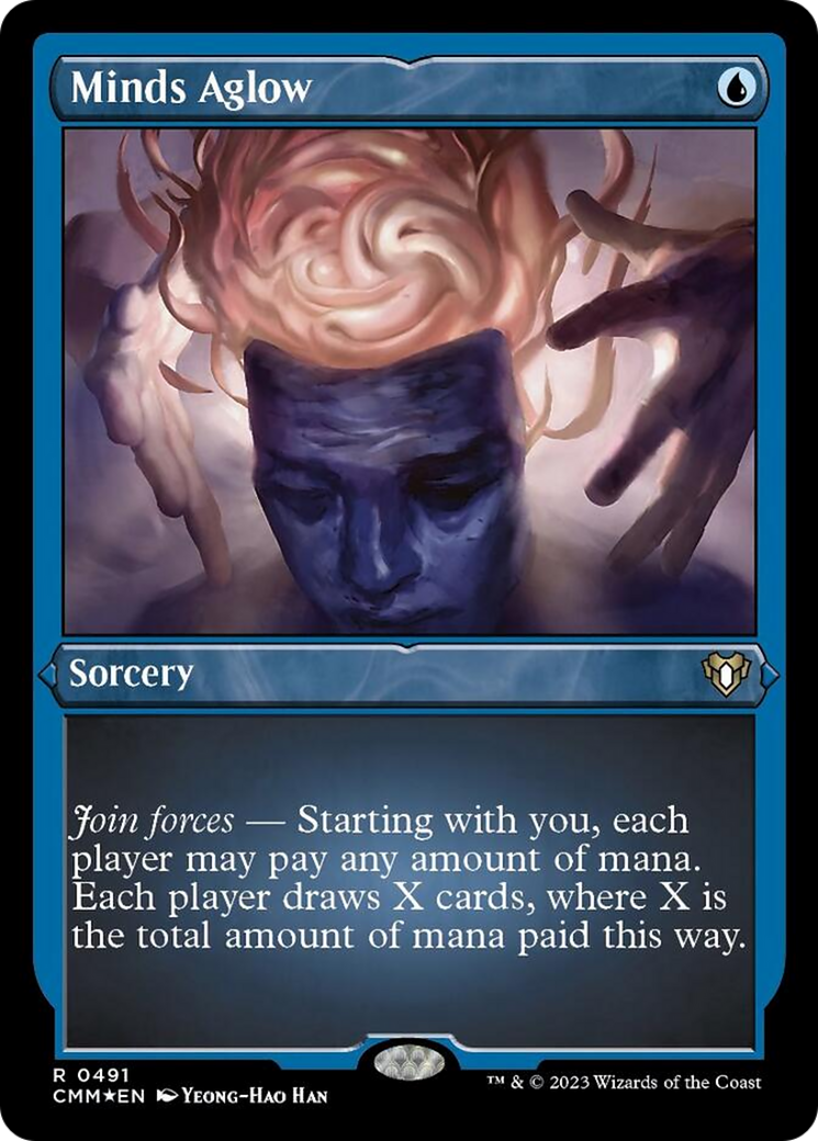Minds Aglow (Foil Etched) [Commander Masters] | Dumpster Cat Games