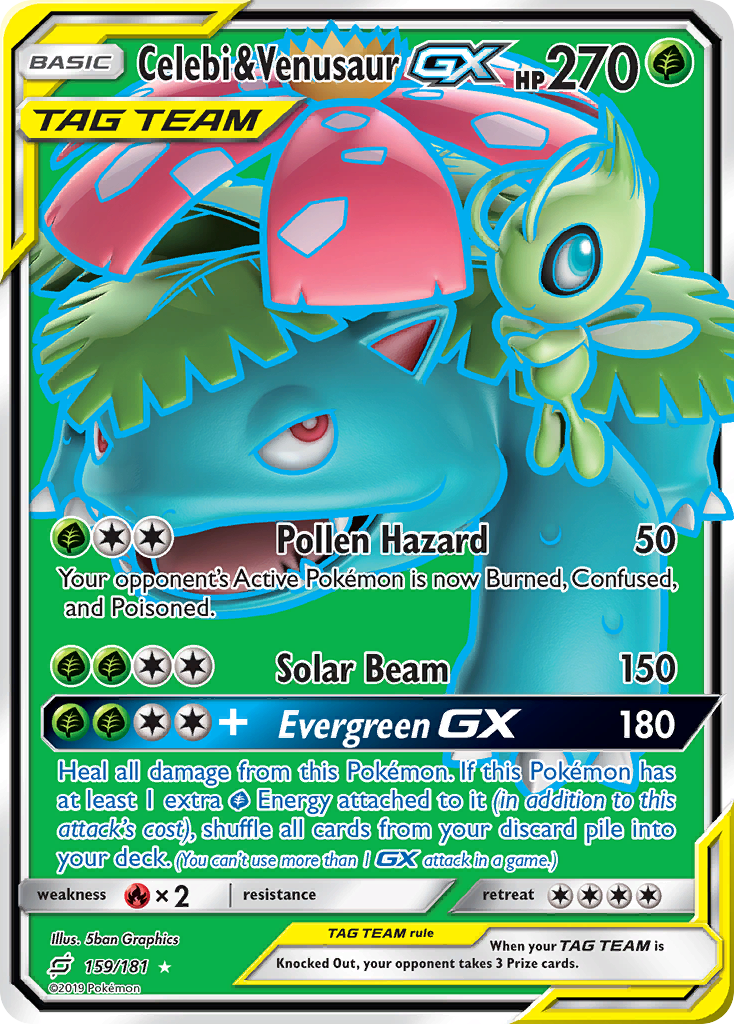 Celebi & Venusaur GX (159/181) [Sun & Moon: Team Up] | Dumpster Cat Games