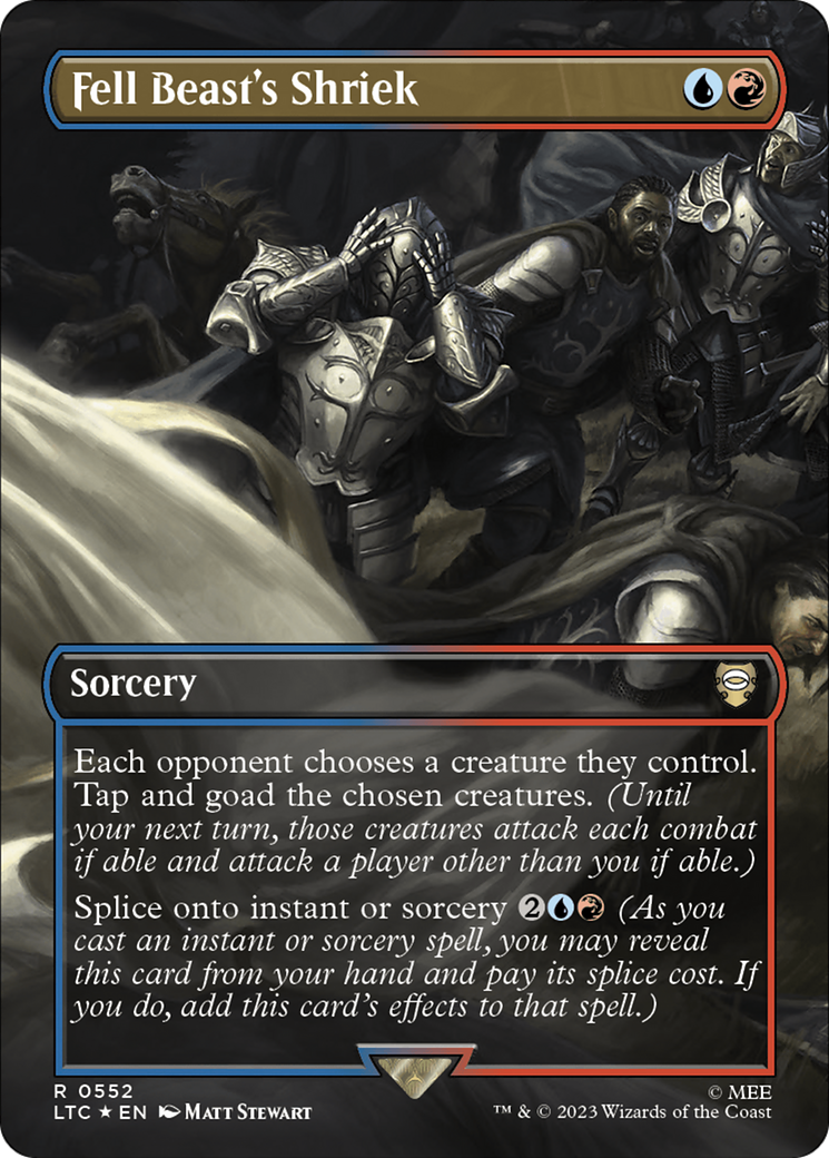Fell Beast's Shriek (Borderless) (Surge Foil) [The Lord of the Rings: Tales of Middle-Earth Commander] | Dumpster Cat Games