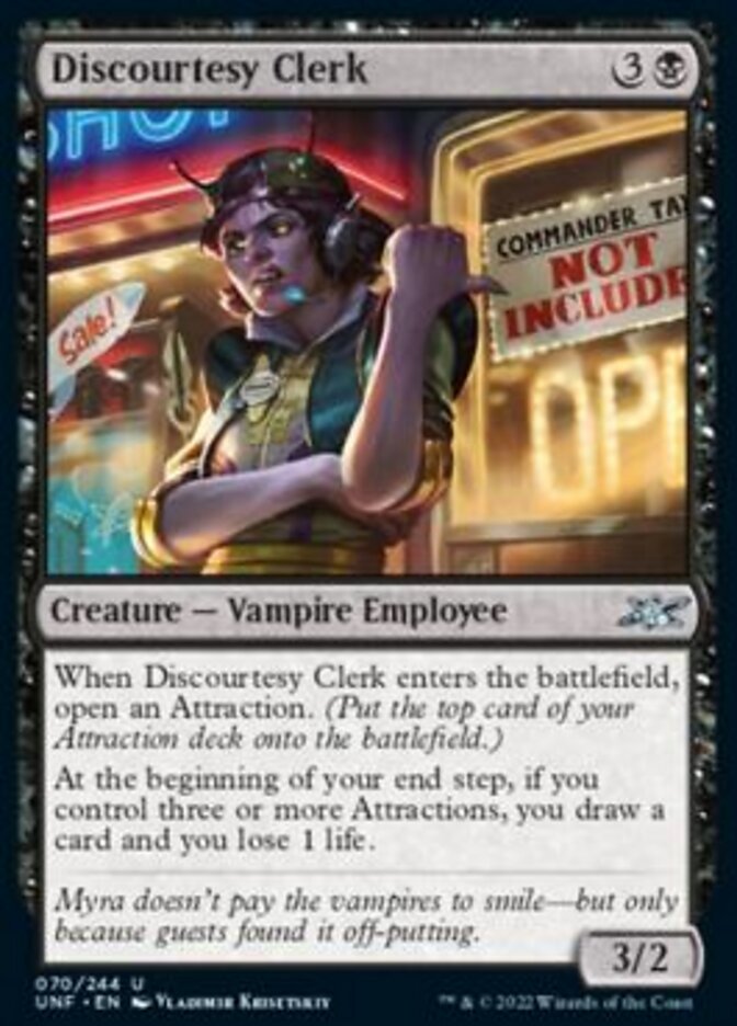 Discourtesy Clerk [Unfinity] | Dumpster Cat Games