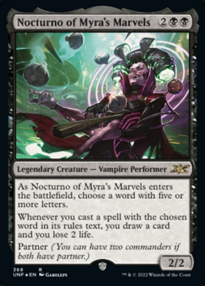 Nocturno of Myra's Marvels (Galaxy Foil) [Unfinity] | Dumpster Cat Games