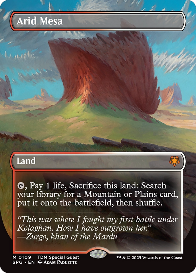 Arid Mesa (Borderless) [Tarkir: Dragonstorm Special Guests] | Dumpster Cat Games