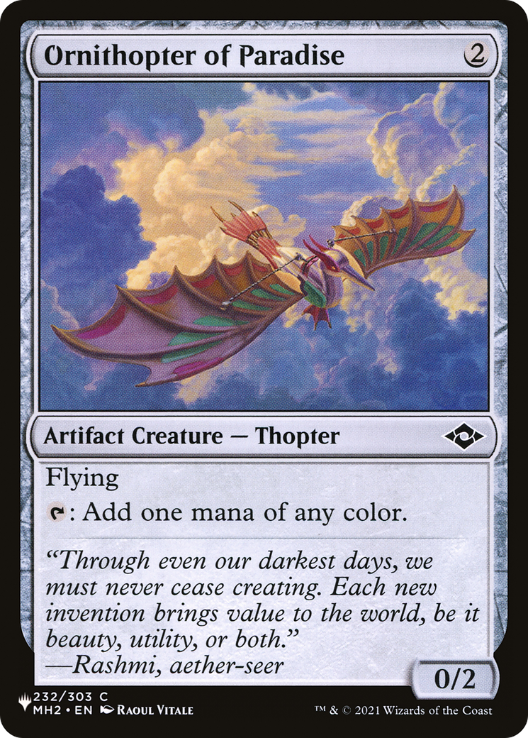 Ornithopter of Paradise [The List] | Dumpster Cat Games