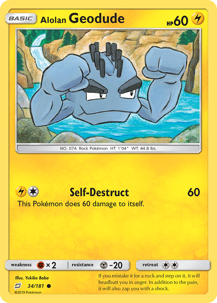 Alolan Geodude (34/181) [Sun & Moon: Team Up] | Dumpster Cat Games