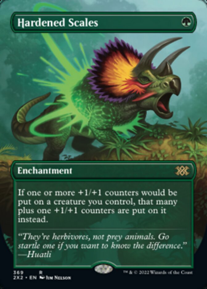 Hardened Scales (Borderless Alternate Art) [Double Masters 2022] | Dumpster Cat Games