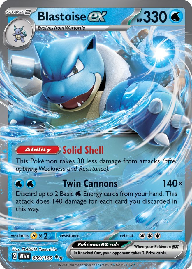 Blastoise ex (009/165) [Scarlet & Violet 151] | Dumpster Cat Games