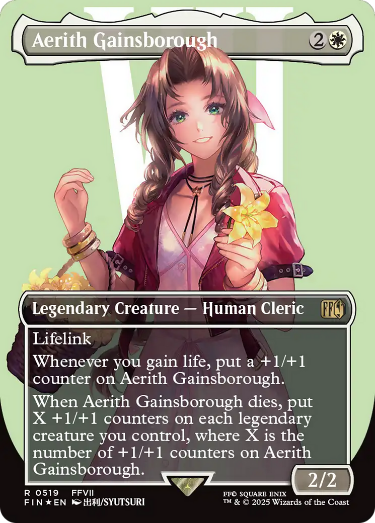 Aerith Gainsborough (Borderless) (Surge Foil) [FINAL FANTASY] | Dumpster Cat Games