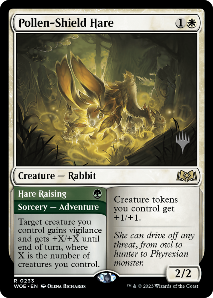 Pollen-Shield Hare // Hare Raising (Promo Pack) [Wilds of Eldraine Promos] | Dumpster Cat Games