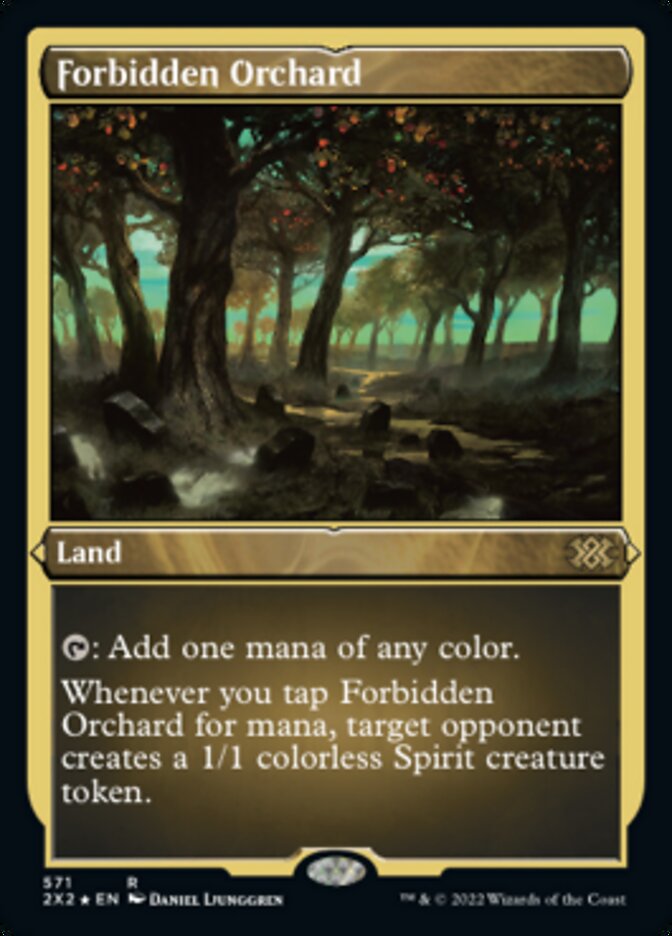Forbidden Orchard (Foil Etched) [Double Masters 2022] | Dumpster Cat Games