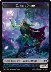 Zombie Druid // Treasure Double-Sided Token [Tarkir: Dragonstorm Tokens] | Dumpster Cat Games