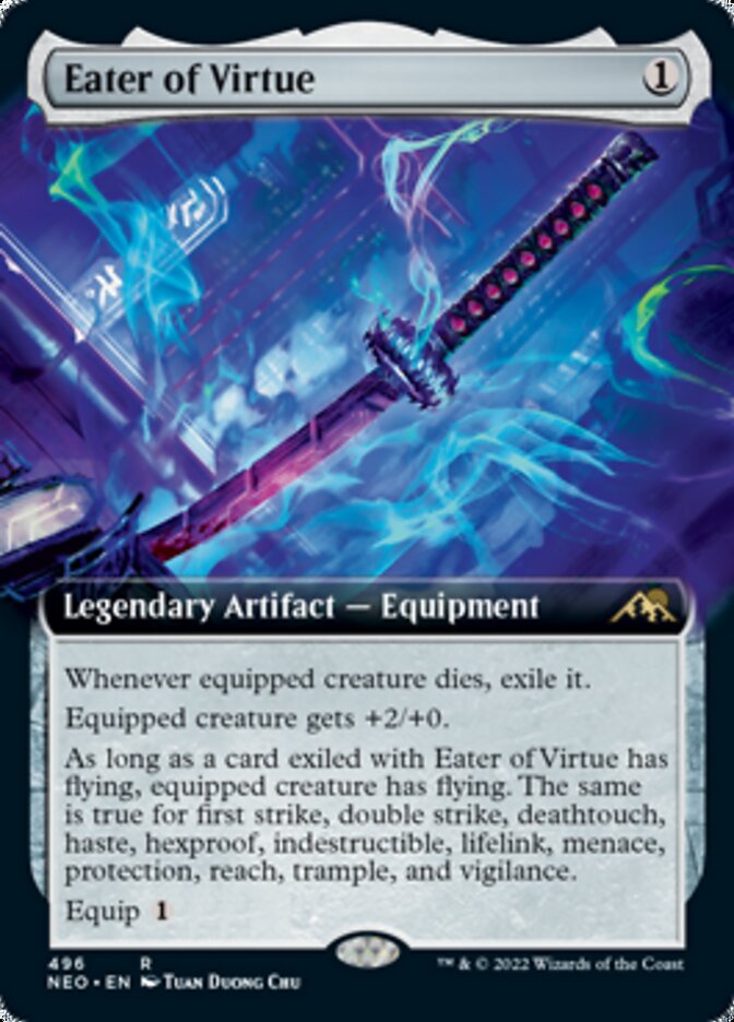 Eater of Virtue (Extended Art) [Kamigawa: Neon Dynasty] | Dumpster Cat Games