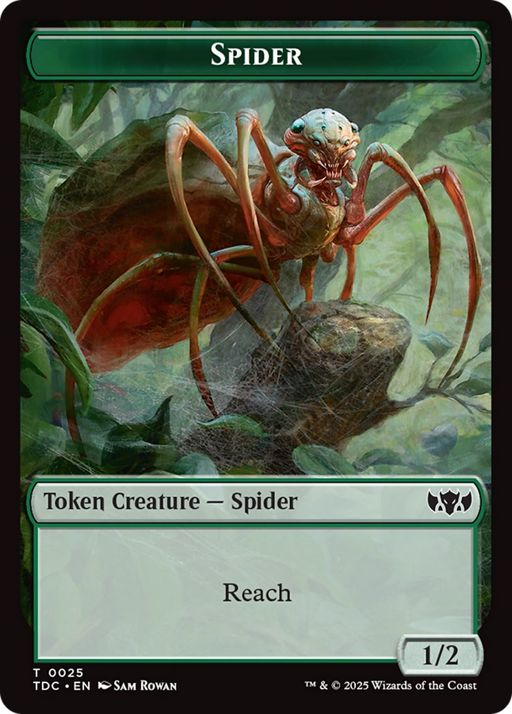Wall // Spider Double-Sided Token [Tarkir: Dragonstorm Commander Tokens] | Dumpster Cat Games