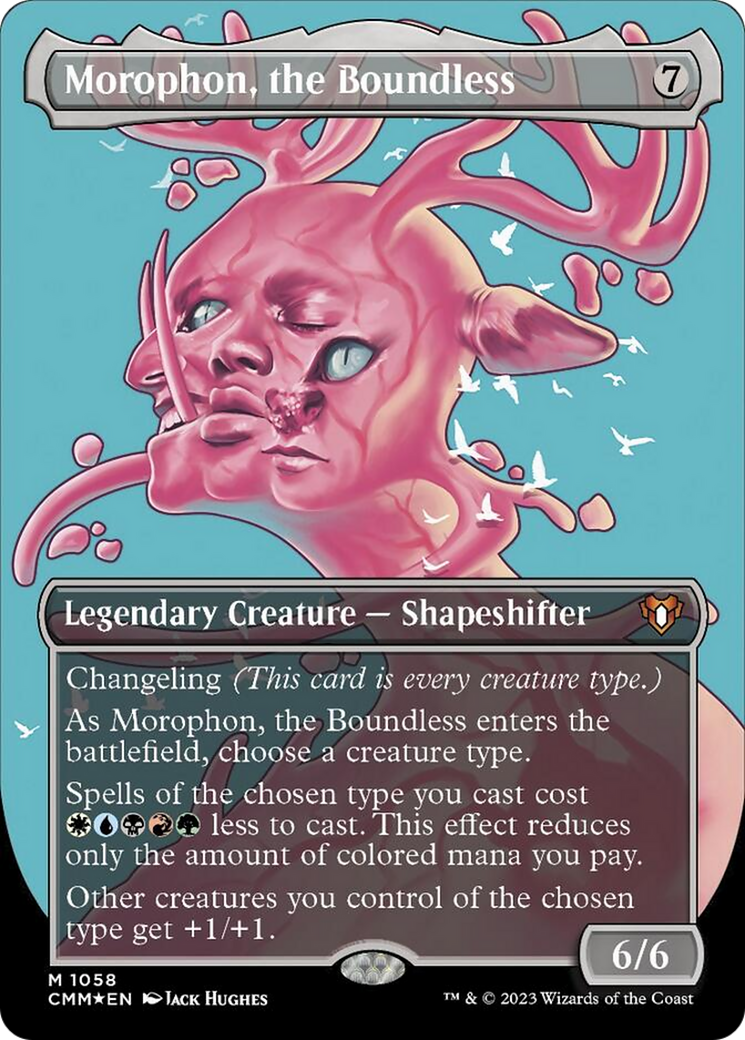 Morophon, the Boundless (Borderless Textured Foil Frame Break) [Commander Masters] | Dumpster Cat Games
