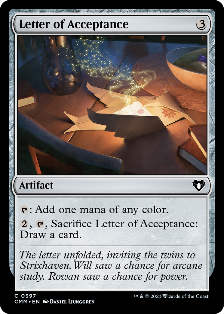 Letter of Acceptance [Commander Masters] | Dumpster Cat Games