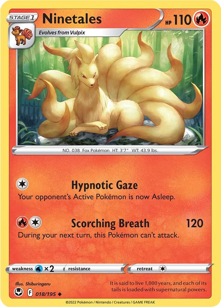 Ninetales (018/195) [Sword & Shield: Silver Tempest] | Dumpster Cat Games