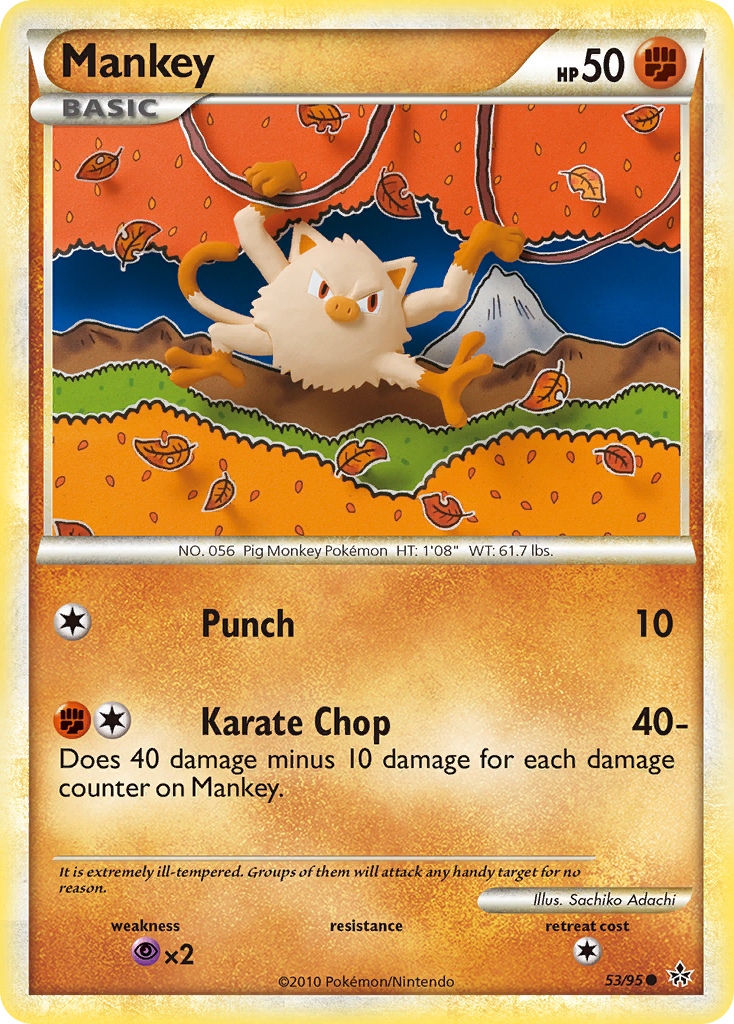 Mankey (53/95) [HeartGold & SoulSilver: Unleashed] | Dumpster Cat Games