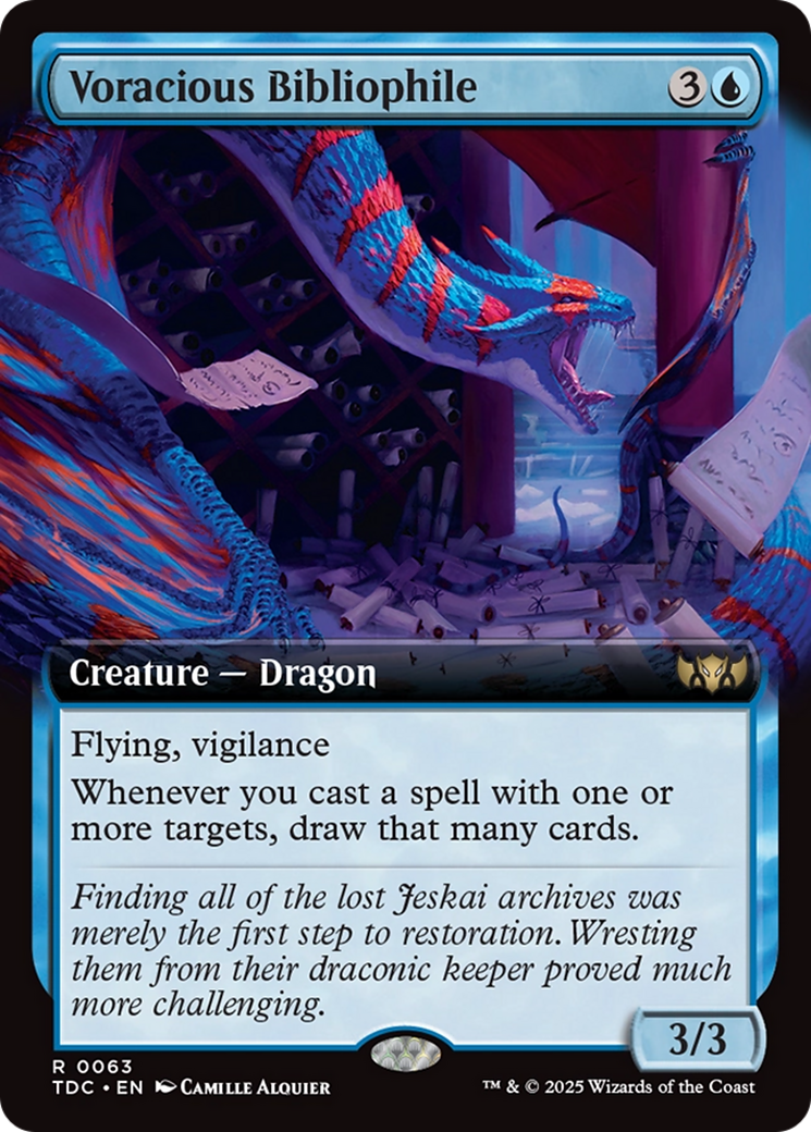 Voracious Bibliophile (Extended Art) [Tarkir: Dragonstorm Commander] | Dumpster Cat Games