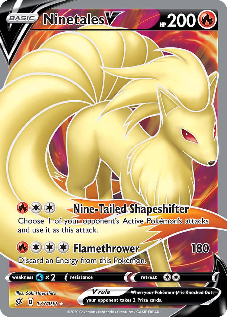 Ninetales V (177/192) [Sword & Shield: Rebel Clash] | Dumpster Cat Games