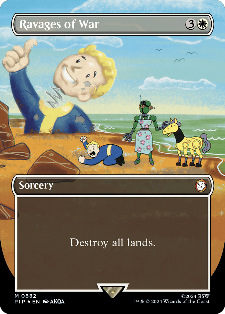 Ravages of War (Borderless) (Surge Foil) [Fallout] | Dumpster Cat Games